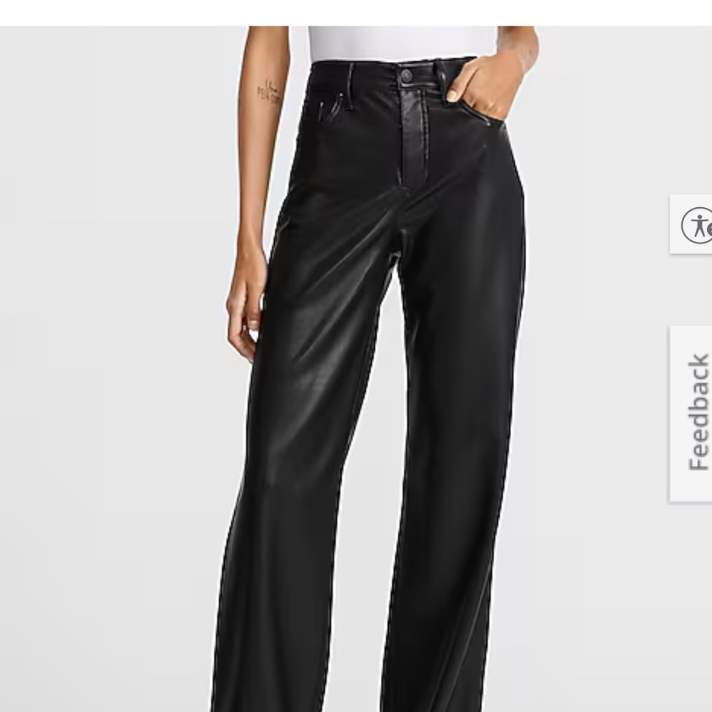 Black Faux Leather Pants size 2